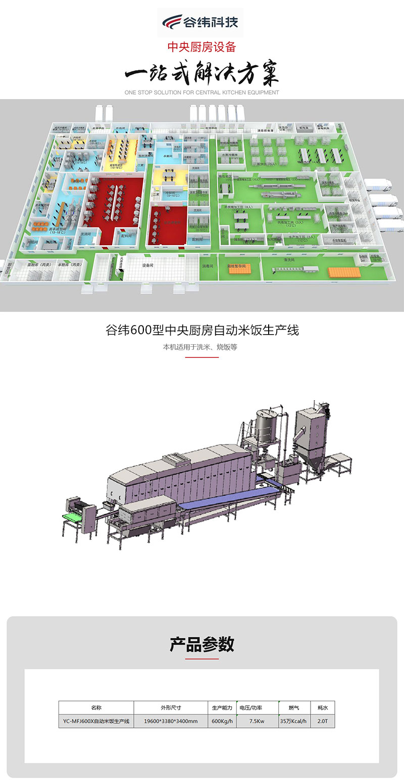 谷纬中央厨房600型自动米饭生产线(图1)